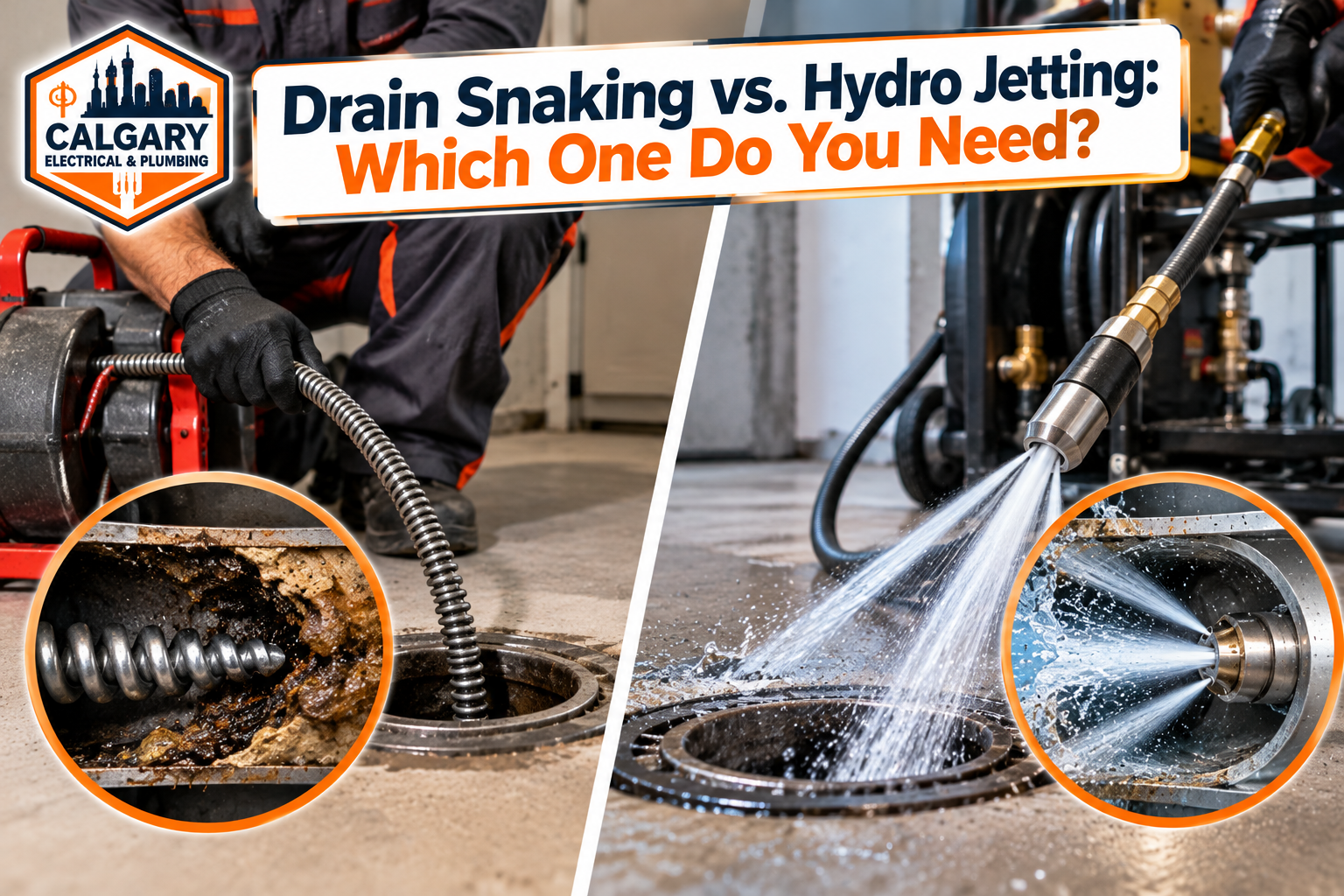 Drain Snaking vs. Hydro Jetting: Which One Do You Need?