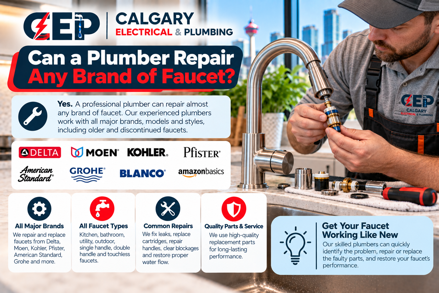 Repairing Different Faucet Brands in Calgary