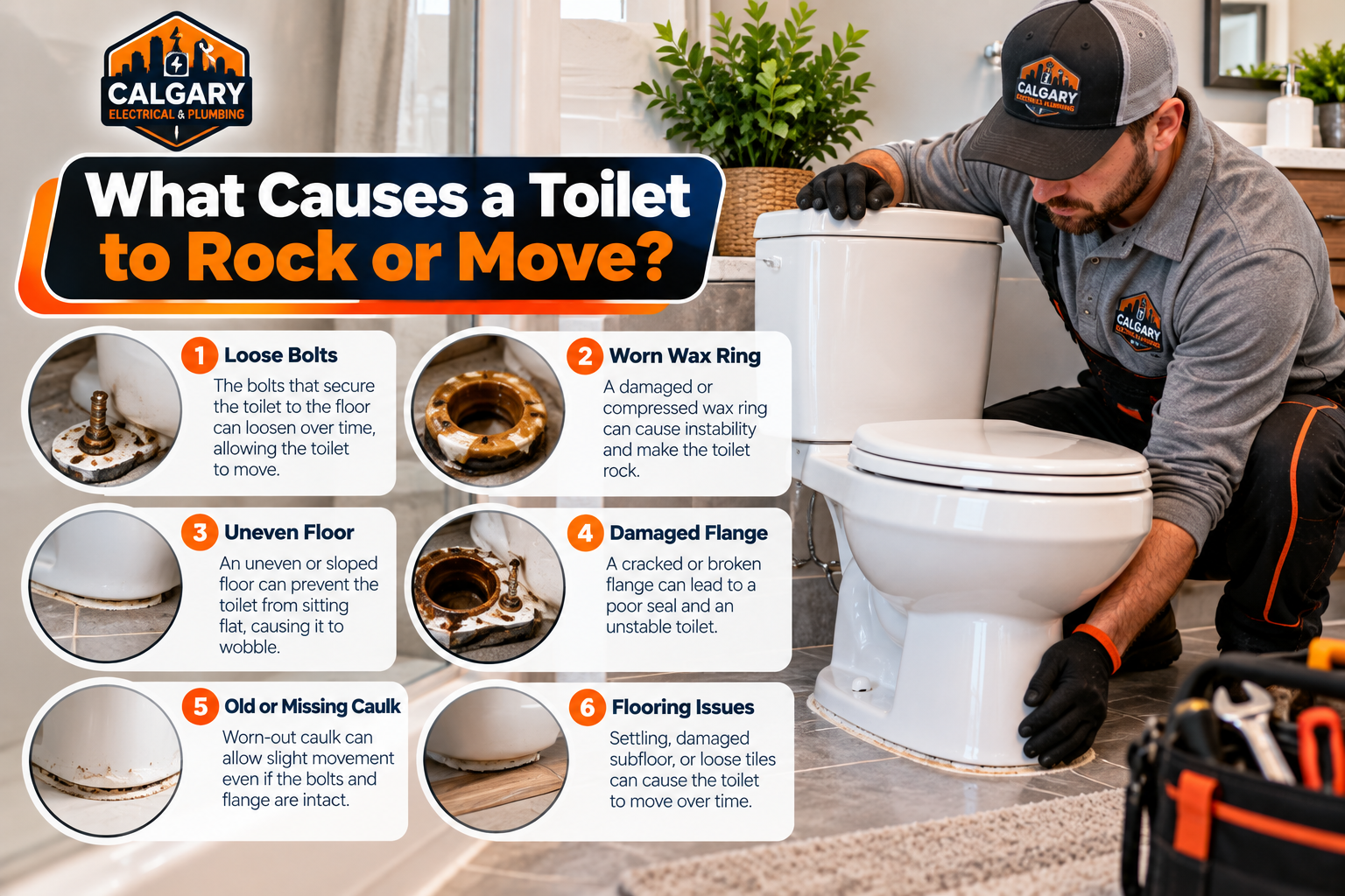What Causes a Toilet to Rock or Move in Calgary?