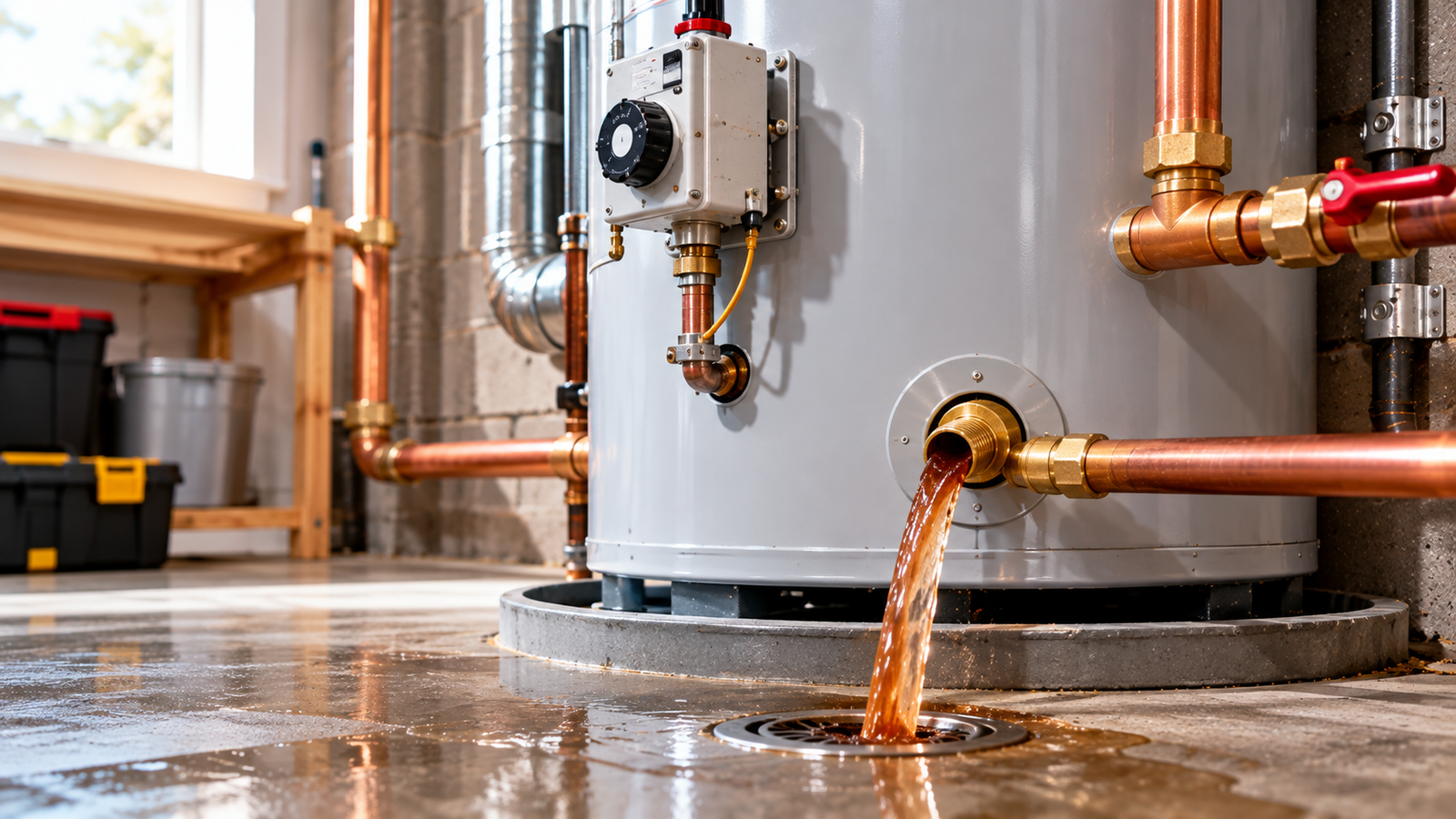 Rust-Coloured Hot Water — Calgary Water Heater and Plumbing Inspection