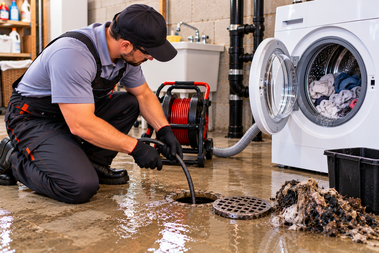 Washing Machine Drain Backup Inspection and Diagnosis