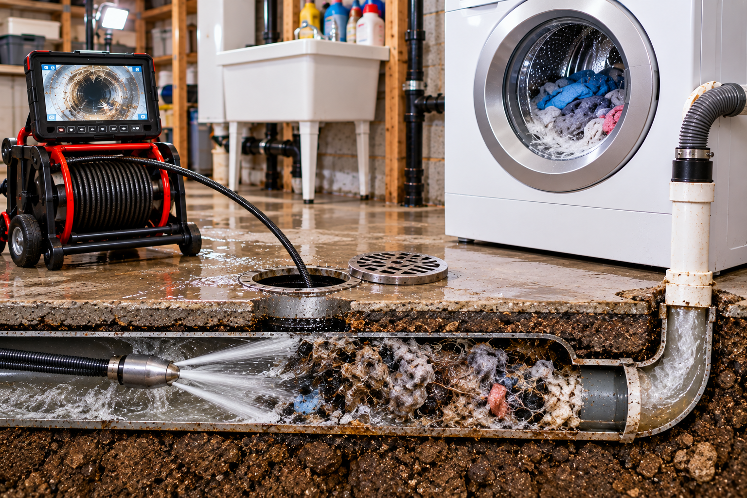Washing Machine Drain Backup Prevention and Plumbing Repair