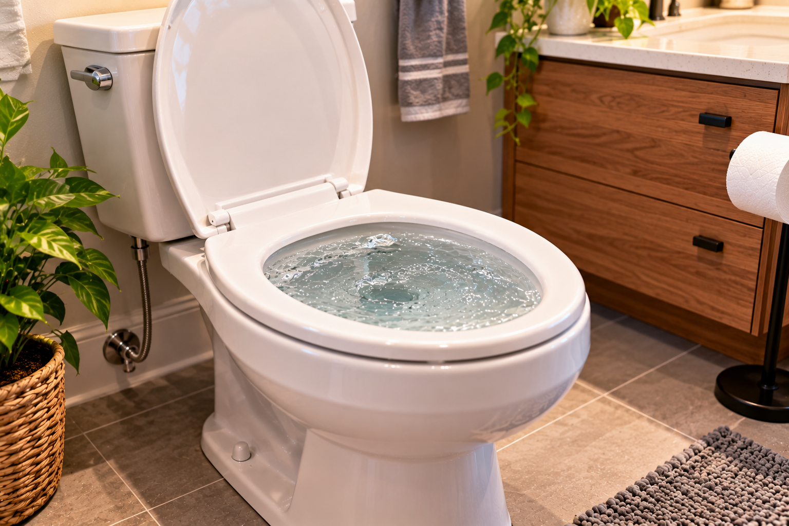Toilet Water Rising and Draining Slowly in Calgary